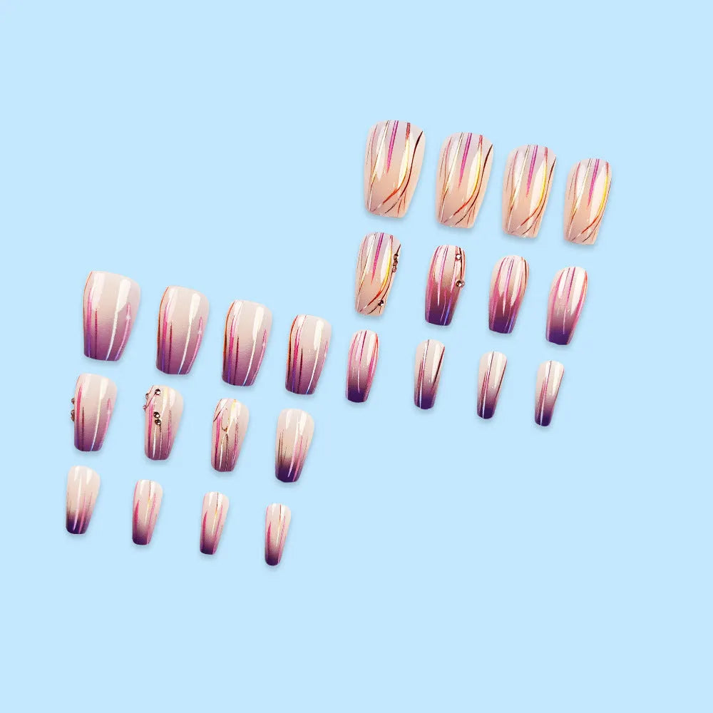 Magic colour asterism nail stickers with starry sky gradient pattern for short ballet nails