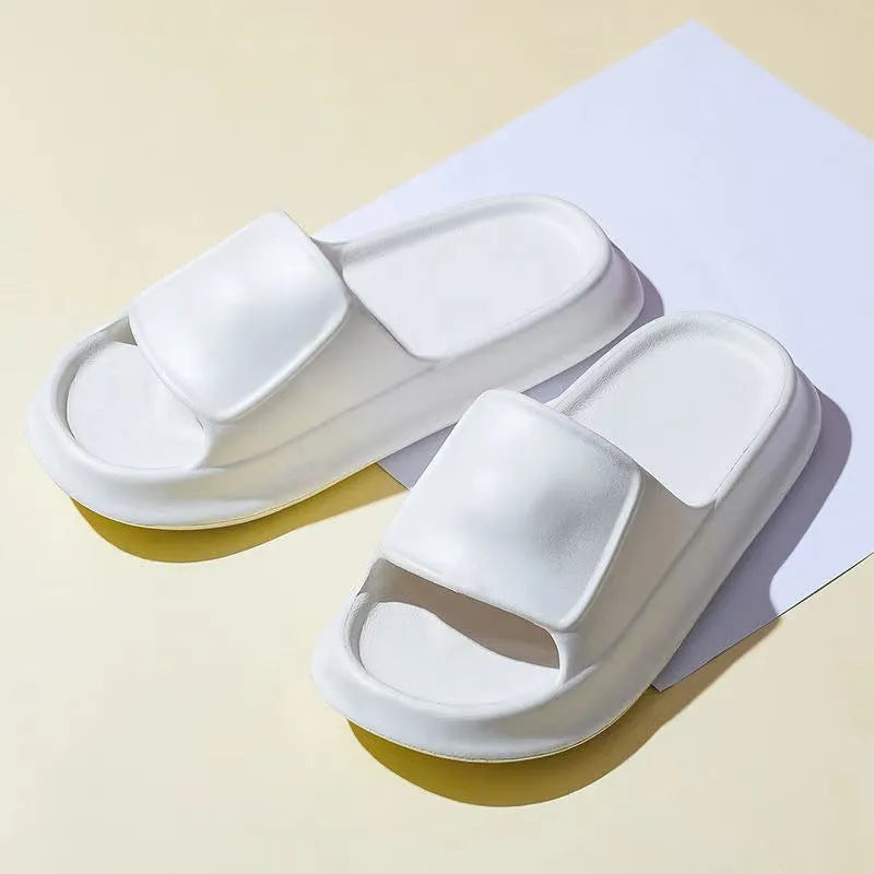 Soft EVA bathroom slippers with 3.5cm thick sole in seven colour options