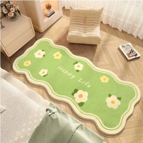 Flower-shaped cashmere blanket with printed cartoon patterns in various colours and sizes