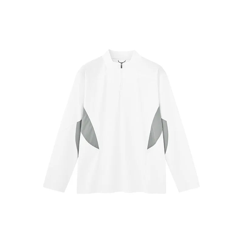 Men's solid colour lightweight polyester casual top shown in black and beige, available in long sleeve and short sleeve styles.