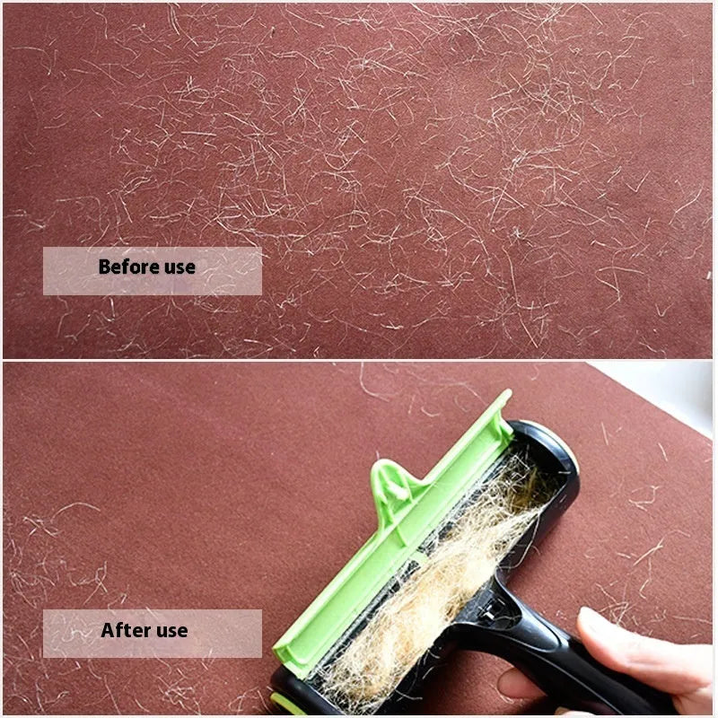 Automatic pet hair lint roller with sticky brush attachment for sofa and fabric cleaning