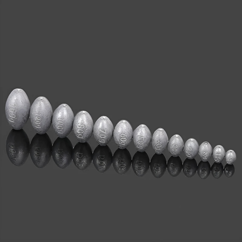 Tongxin rugby-shaped fishing sinker with scale pattern and plastic core in various weights