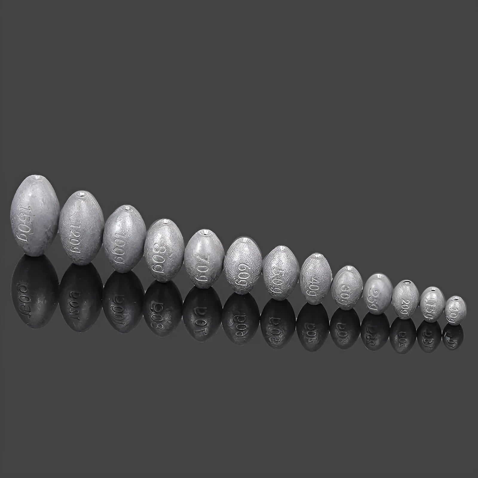 Tongxin rugby-shaped fishing sinker with scale pattern and plastic core in various weights