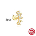 S925 sterling silver geometric kite-shaped earring with rhinestone chain tassel in a gold colour finish.