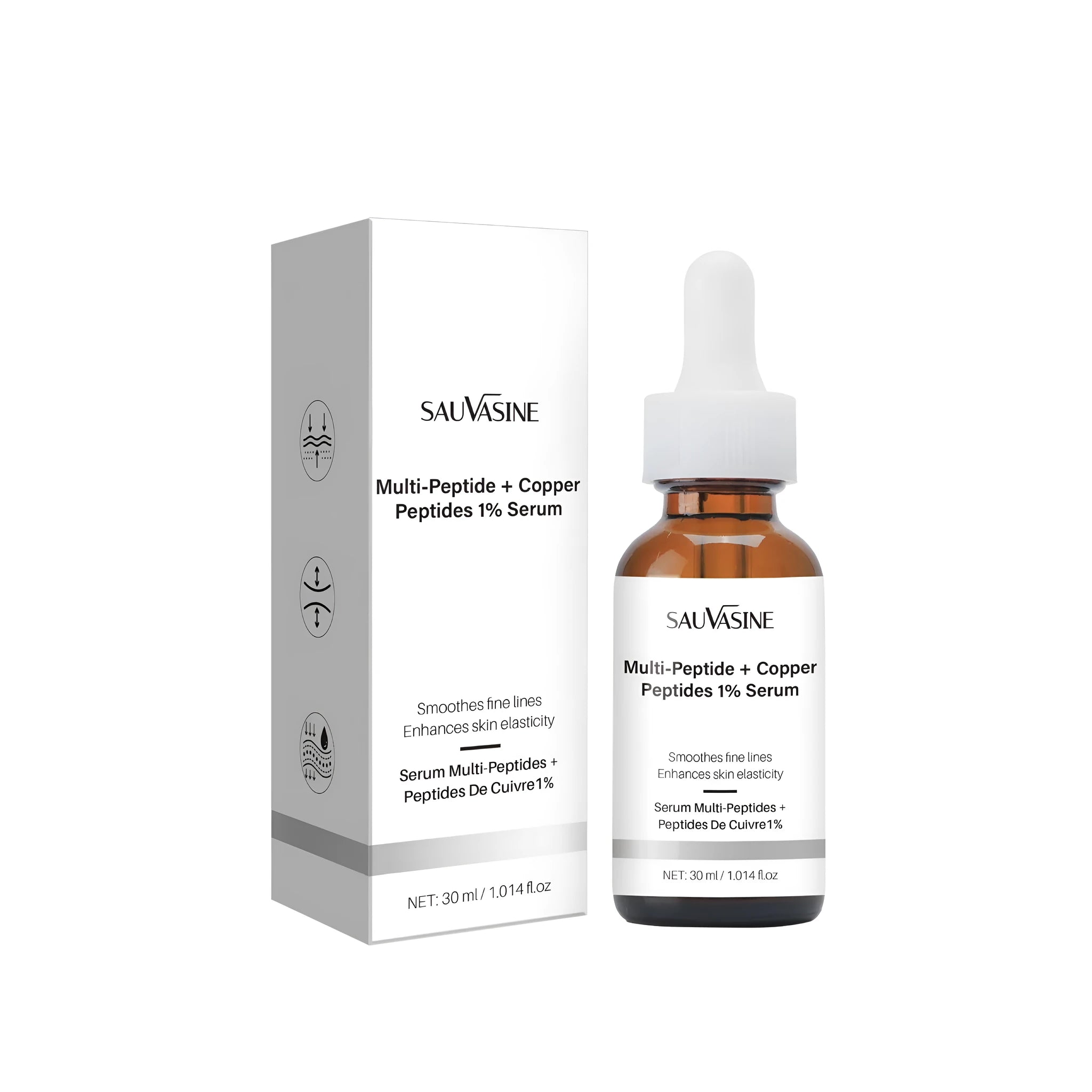 30ml bottle of moisturising wrinkle-fading oil for face and body care.