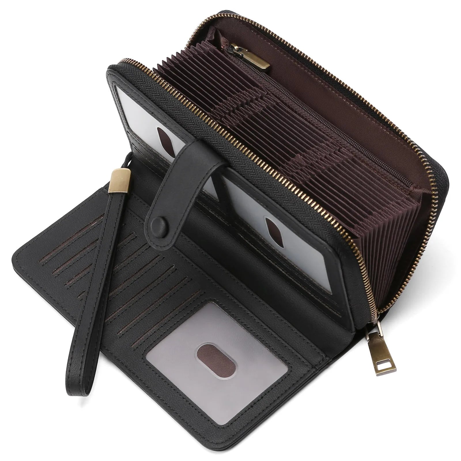 Women's expanding card holder wallet with anti-theft RFID protection in multiple colour options