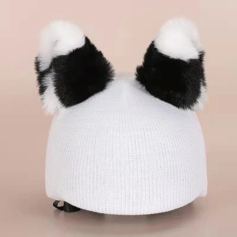 Plush fabric helmet decoration cover in size M with cartoon design options