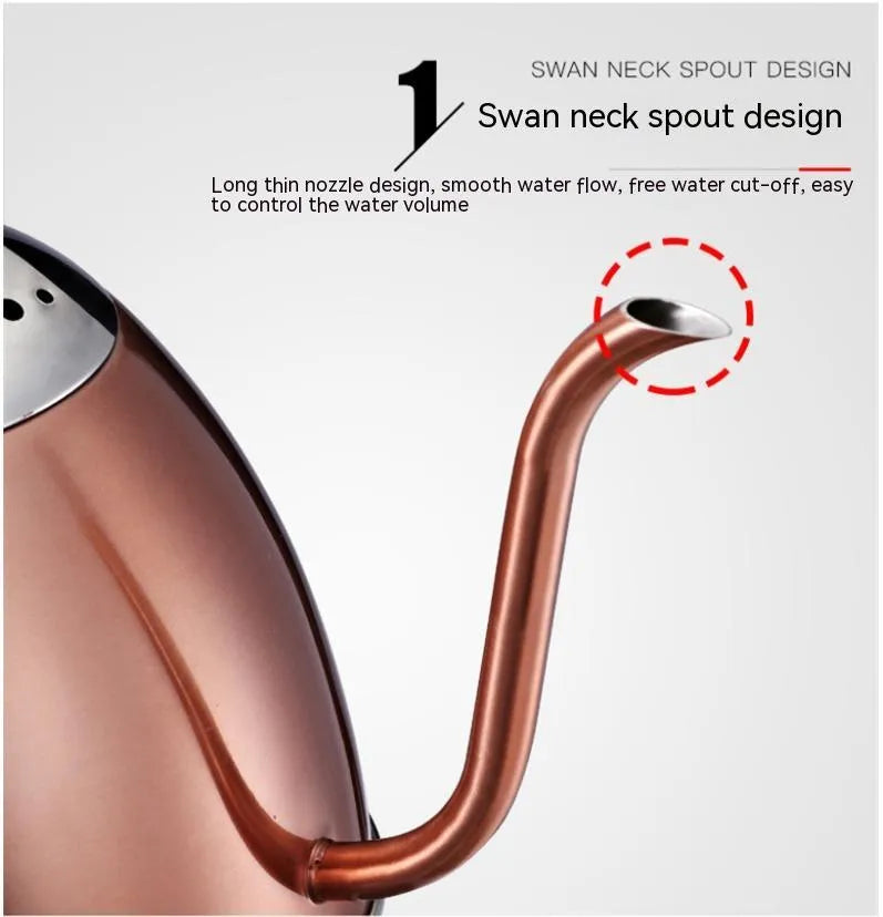 Stainless steel electric kettle in gold colour with touch control panel and 1L capacity