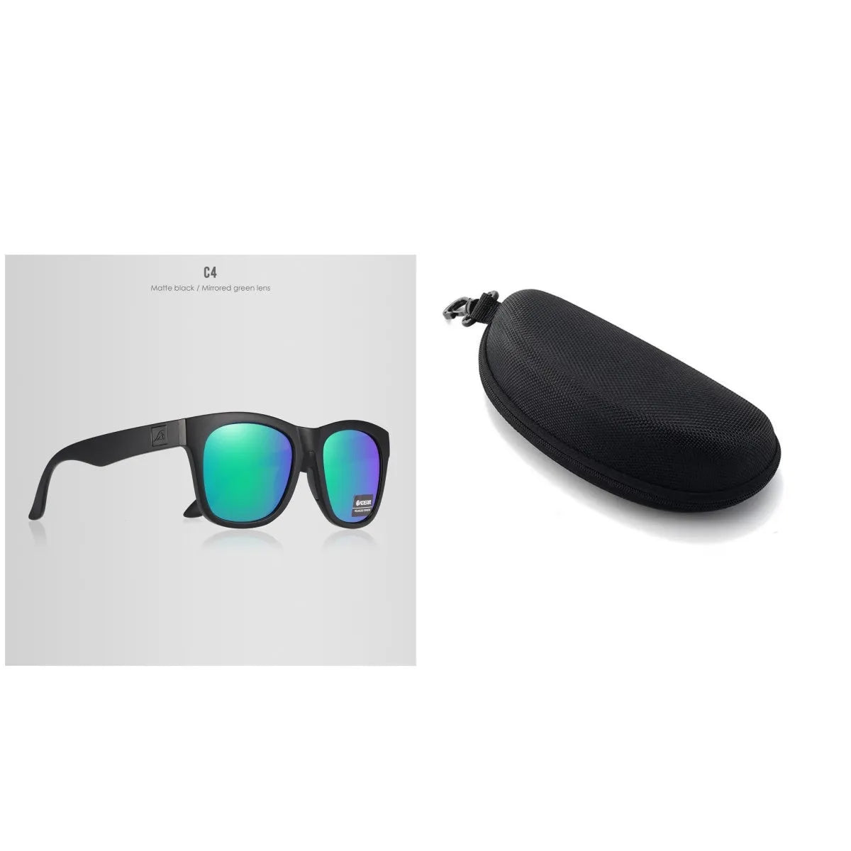 Polarised sunglasses with TAC lenses and PC frame for outdoor fishing and driving.