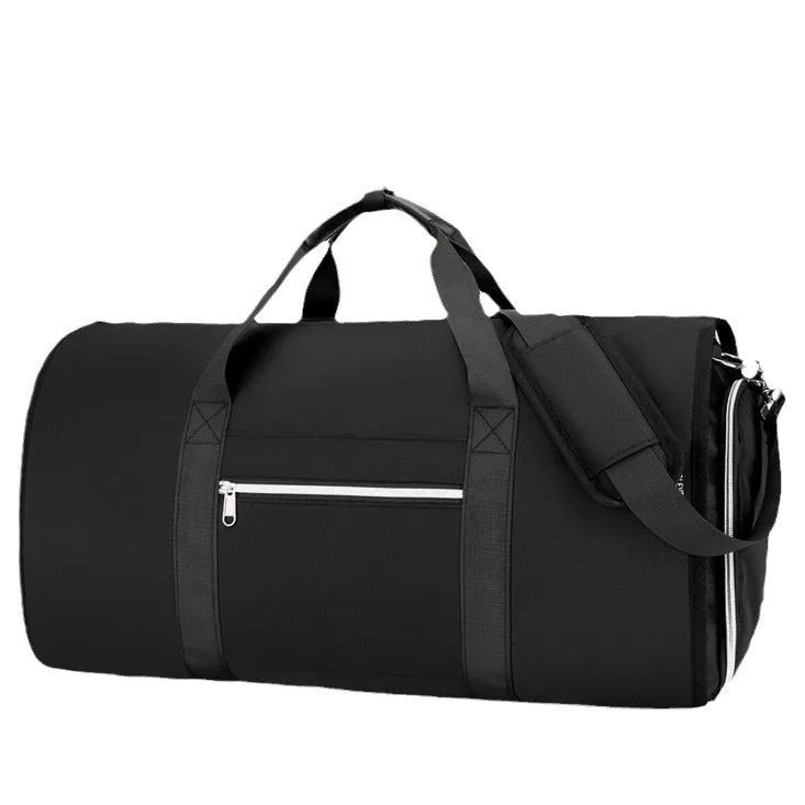 Oxford cloth sports storage bag with waterproof lining in grey colour showing dry wet separation compartments