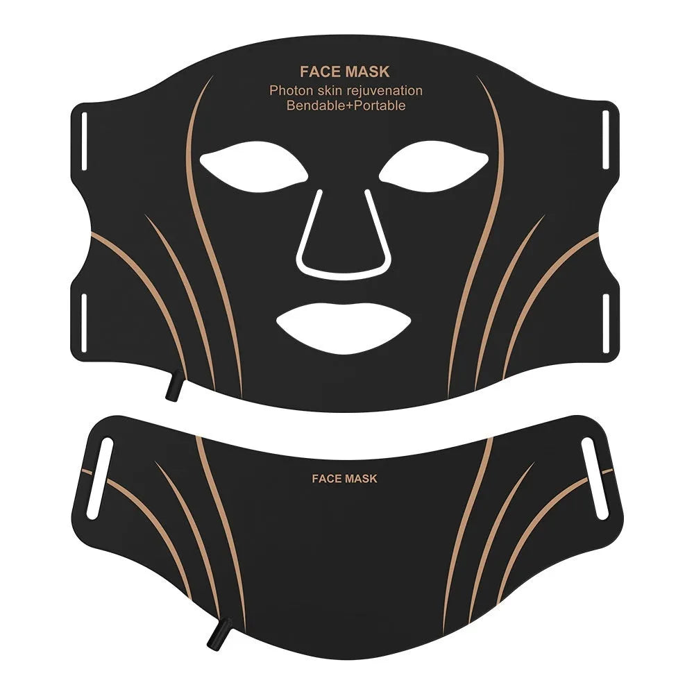 Black gold household beauty instrument facial mask with headband touch screen controls