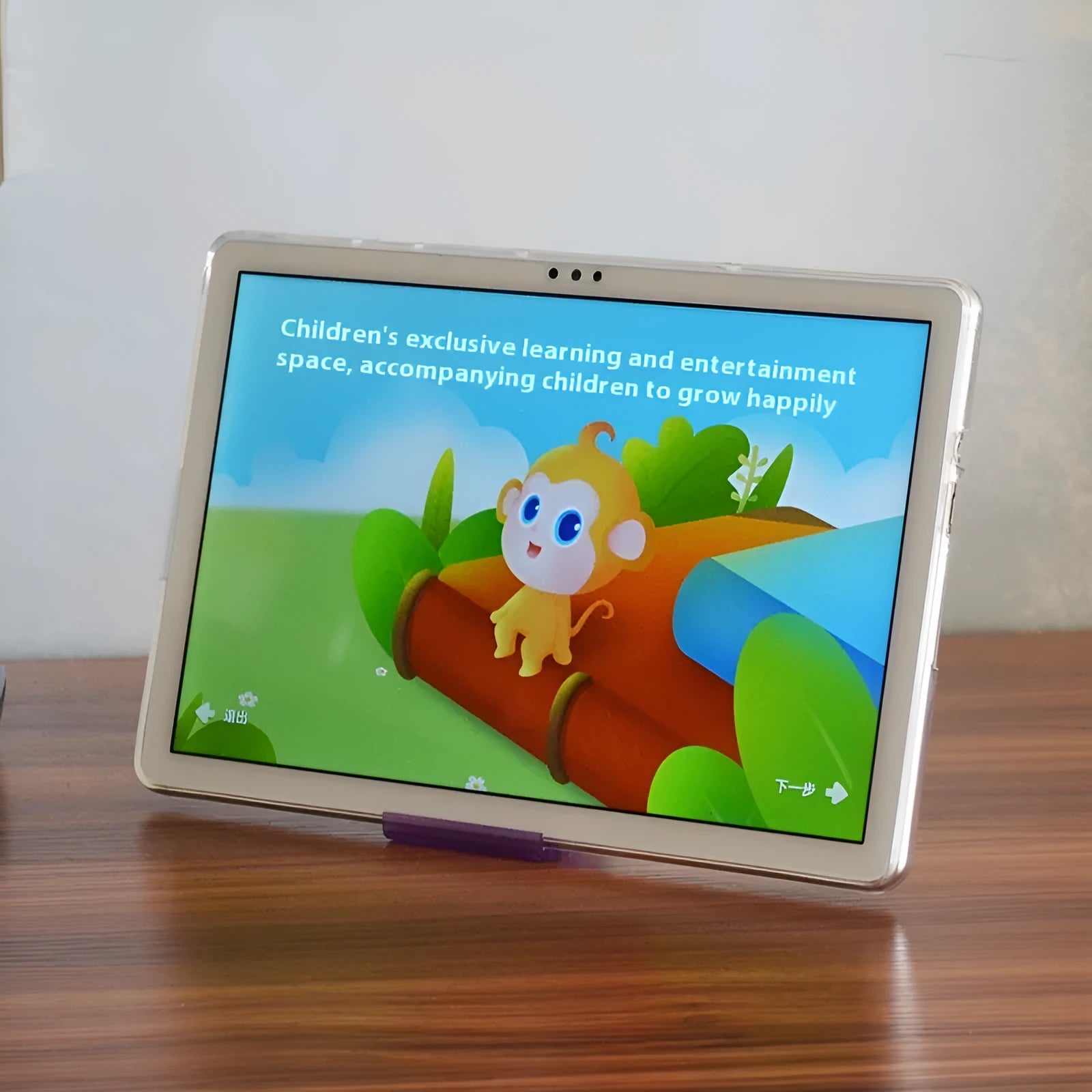 Clear white ultra-thin silicone and TPU protective case for a tablet, showing minimalist design.