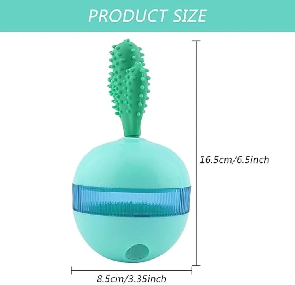 Blue durable rubber interactive dog treat dispensing puzzle ball toy for medium large dogs