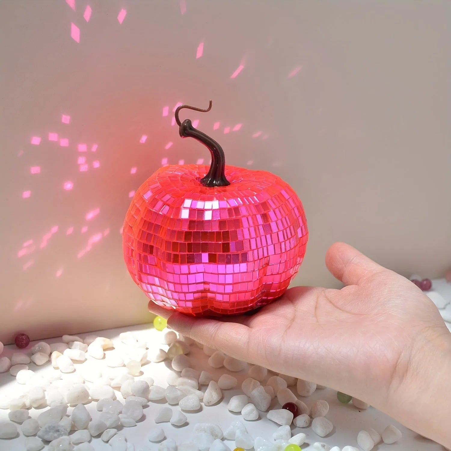 Chinese style embroidered glass pumpkin decoration in various sizes from 6cm to 20cm.