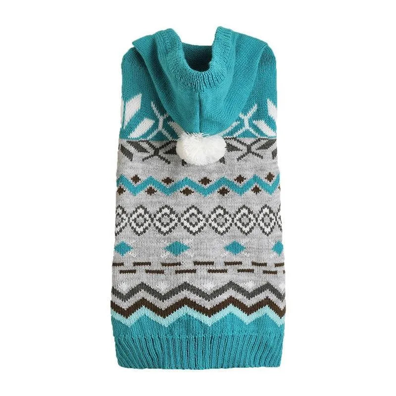 Diamond pattern pet sweater for dogs in acrylic knit material