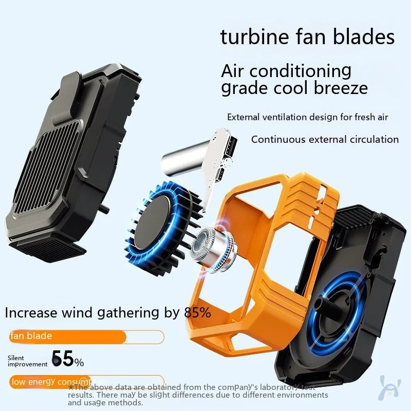 Green wrist-hanging personal fan with USB charging port and light function