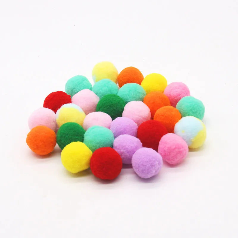 Interactive pet toy gun with plush balls for dogs and cats, showing launcher with 30cm barrel and multiple soft balls