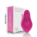 Rose red wearable female massager with silicone body and USB charging port