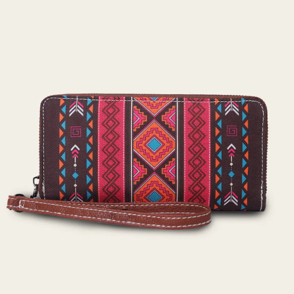 Canvas RFID wallet with striped pattern and anti-theft card protection in multiple colour options