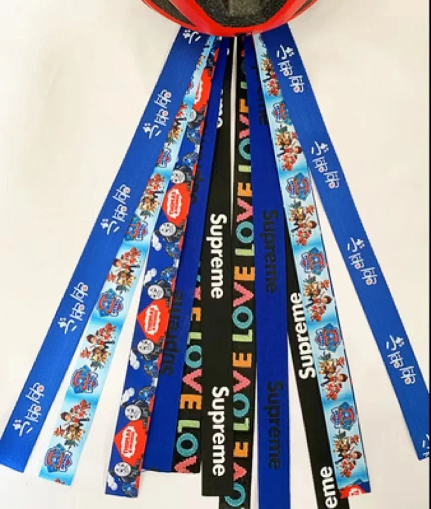 Children's helmet decorative streamer in multiple colour options for roller skating and balancing car safety gear