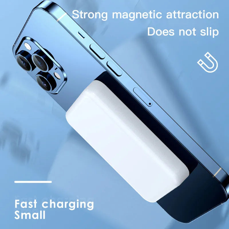 Pink purple white magnetic wireless power bank with 20000mAh capacity and 20W output