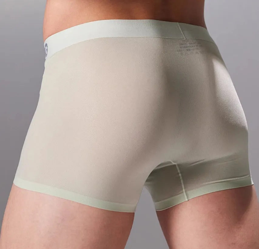 Men's lightweight seamless antibacterial sports underwear in black, shown flat.