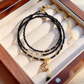Blue sand stone three-ring bracelet with multi-layer construction and cut design for women