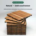 Square pine wood floor panel for balcony with 30cm dimensions and a brushed finish.