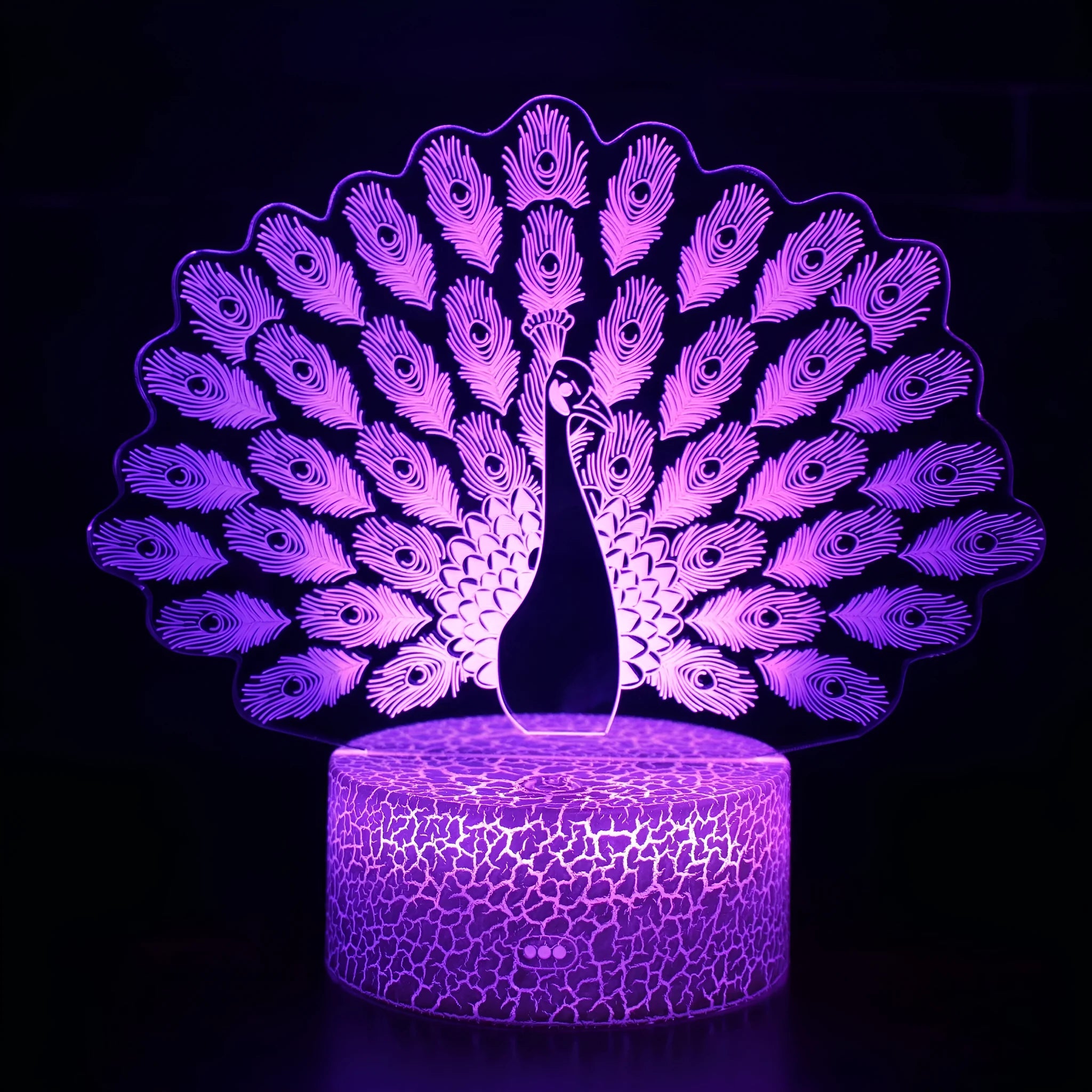 Small acrylic 3D USB table lamp with touch control on a 9.5x4cm ABS base.