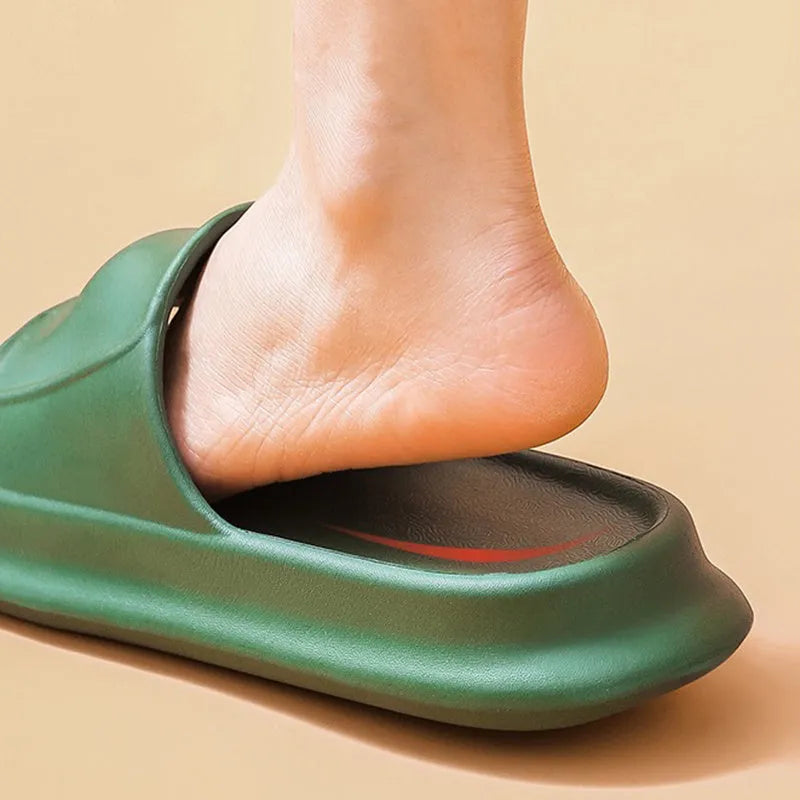 Soft EVA bathroom slippers with 3.5cm thick sole in seven colour options