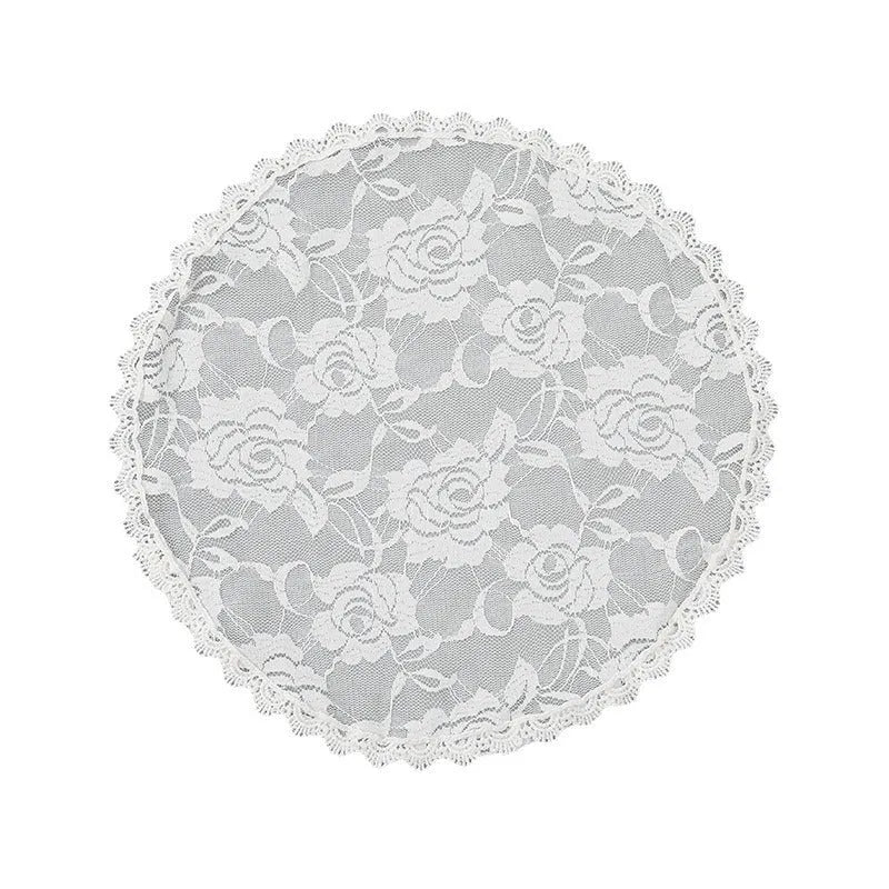 Round 30cm bridal head covering accessory in polyester with floral decoration