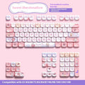 Sweet Cotton Candy coloured PBT keycap set for mechanical keyboards in 112 and 120 key options