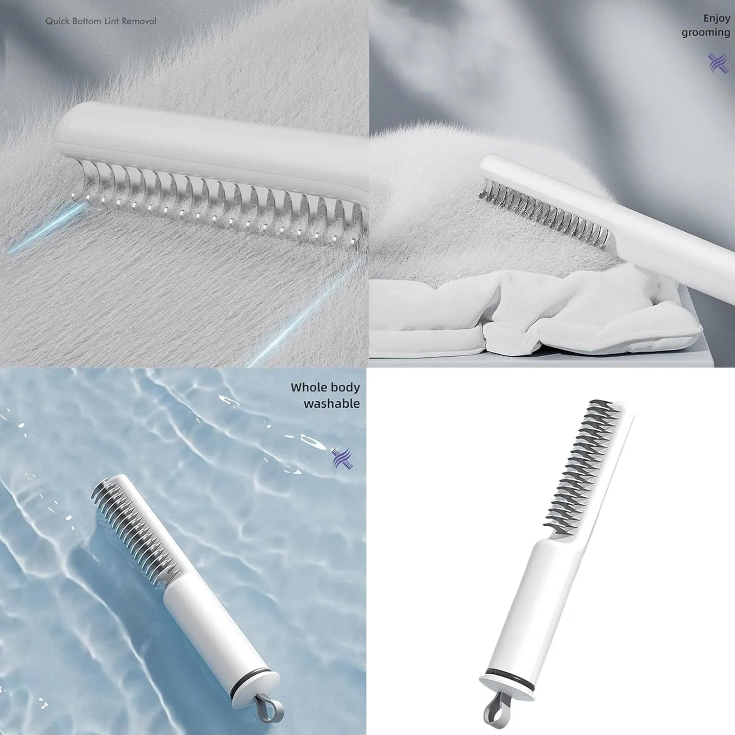 Stainless steel dematting comb for dogs with rake teeth and coloured handle.