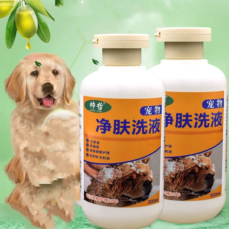 300ml bottle of pet cleansing lotion for dog and cat grooming with deodorising properties