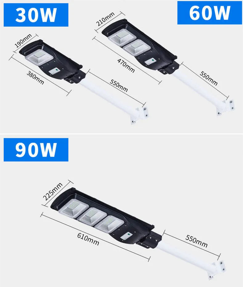 60W integrated solar street light with remote control for outdoor pathway and driveway illumination