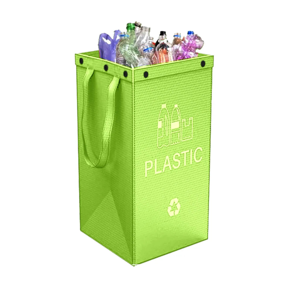 40-litre capacity handbag-style plastic waste sorting bin in a selected colour, showing its dimensions.