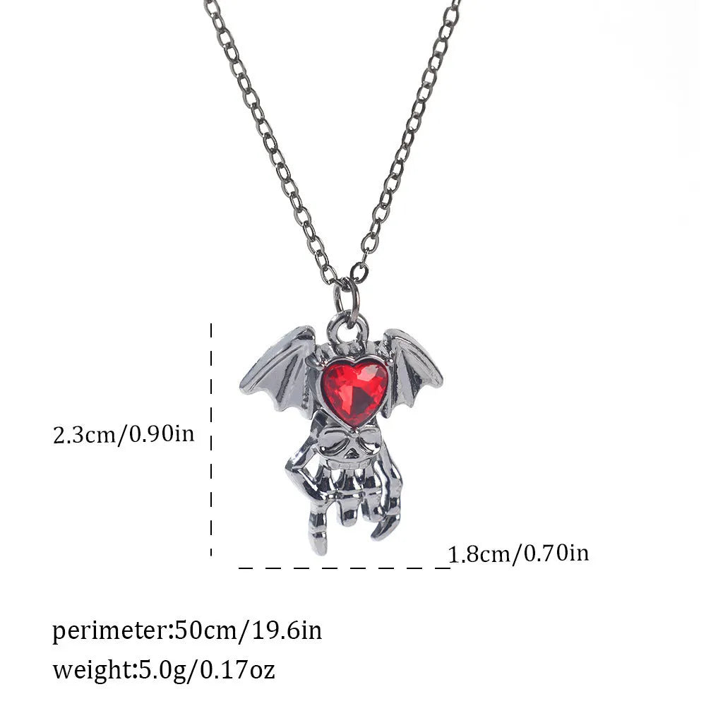 Halloween necklace with a detailed bat pendant on a zinc alloy chain, showing electroplated finish.