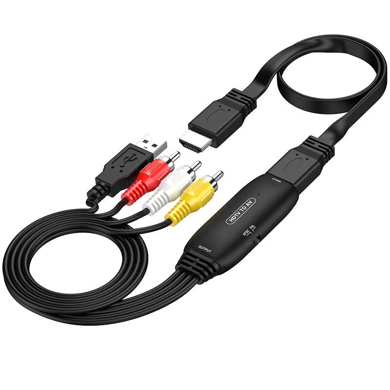 HDMI to AV converter adapter cable for 1080p video transfer to monitors and projectors