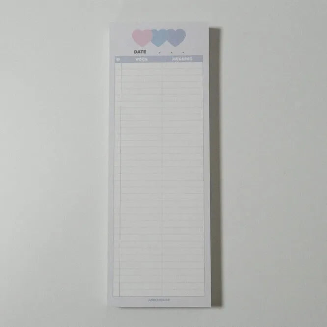 B5 half size learning notepad with vertical double-sided printing for English vocabulary practice