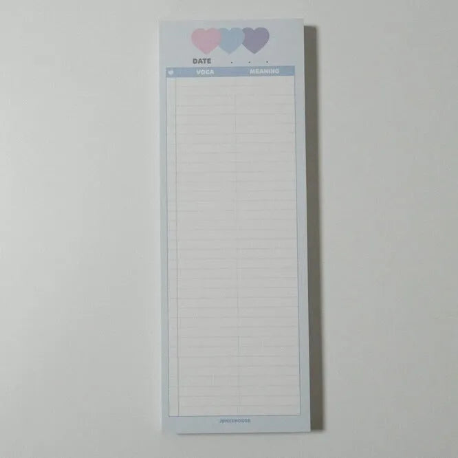 B5 half size learning notepad with vertical double-sided printing for English vocabulary practice