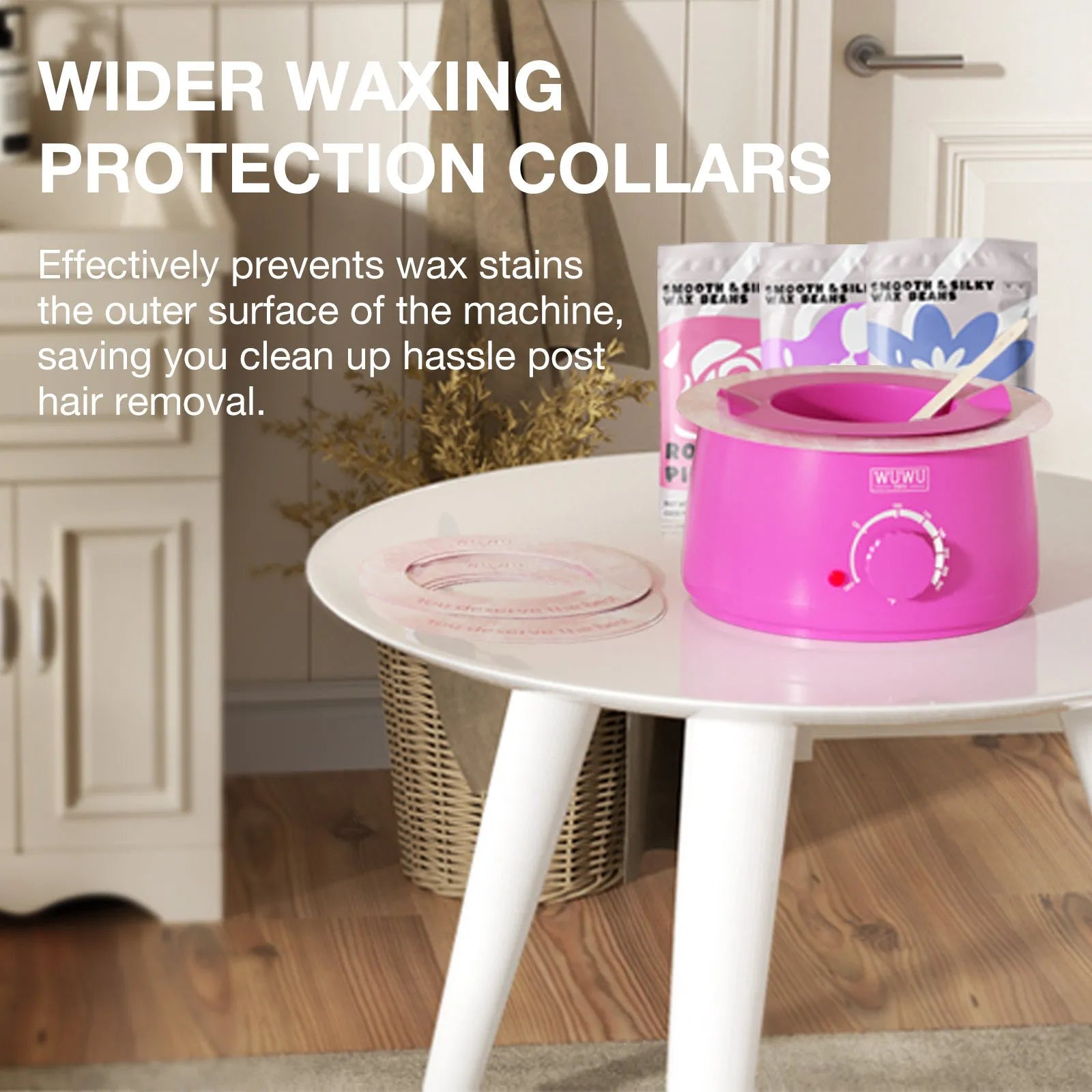 Professional waxing kit with five wax variants, warmer, tools and aftercare products