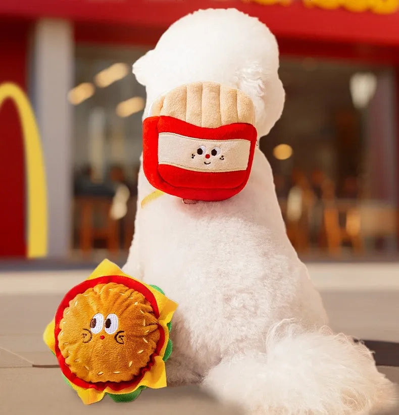 Cartoon hamburger design adjustable vest leash for dogs and cats in backpack escape-proof harness