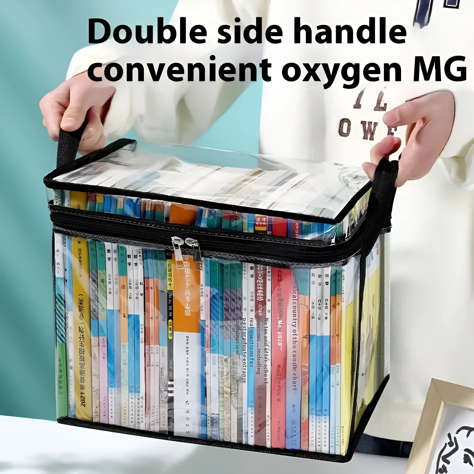 Large foldable PVC water buggy bag with transparent panels showing 24L capacity and 38x24x32 cm dimensions