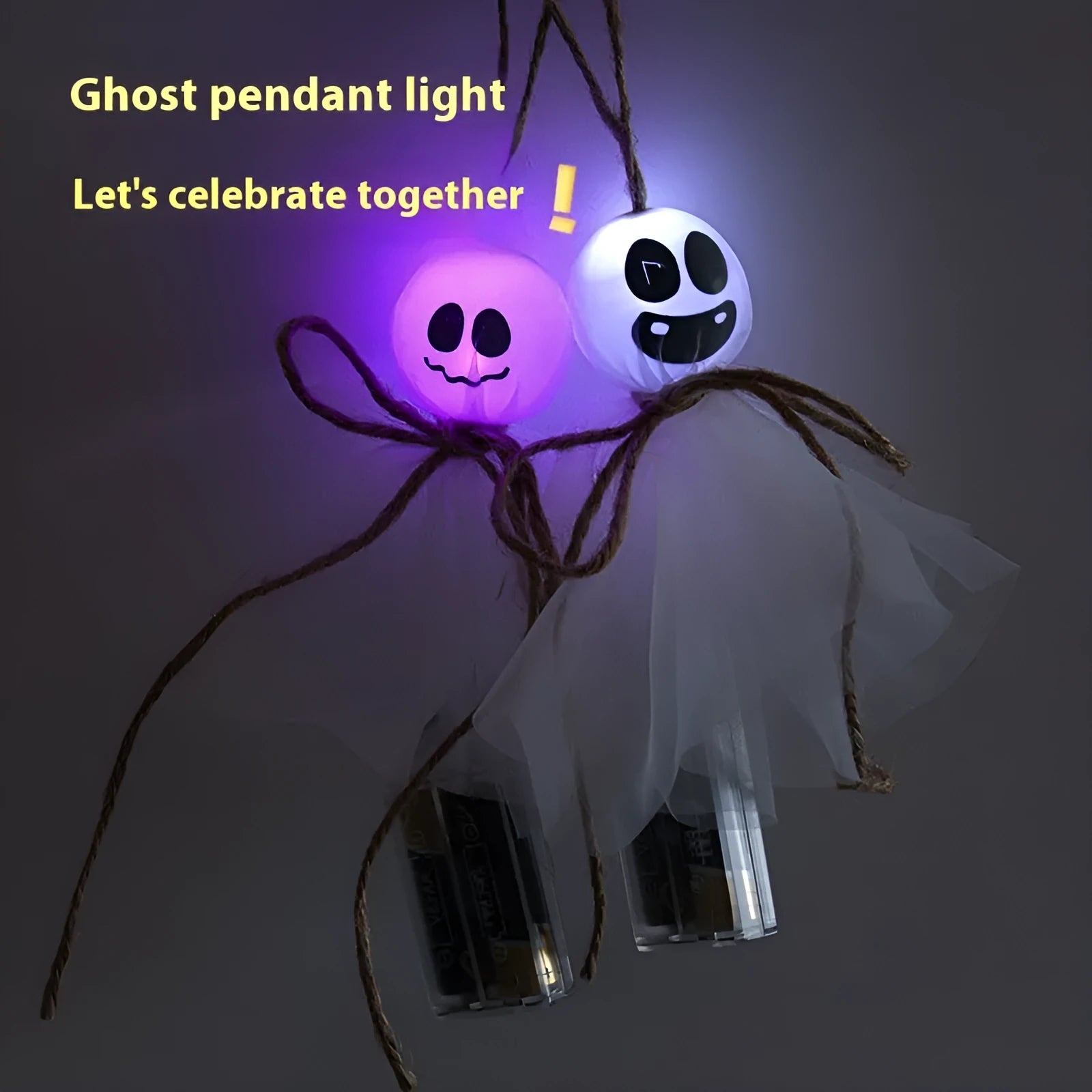 Halloween ghost LED lantern chain with multi-colour lights for party venue decoration