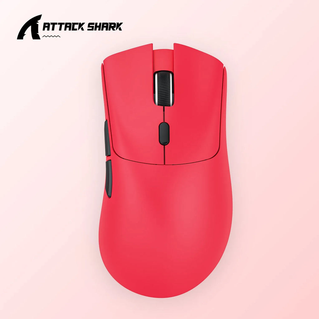 Attack Shark wireless three-mode mouse in black red or white for gaming and office