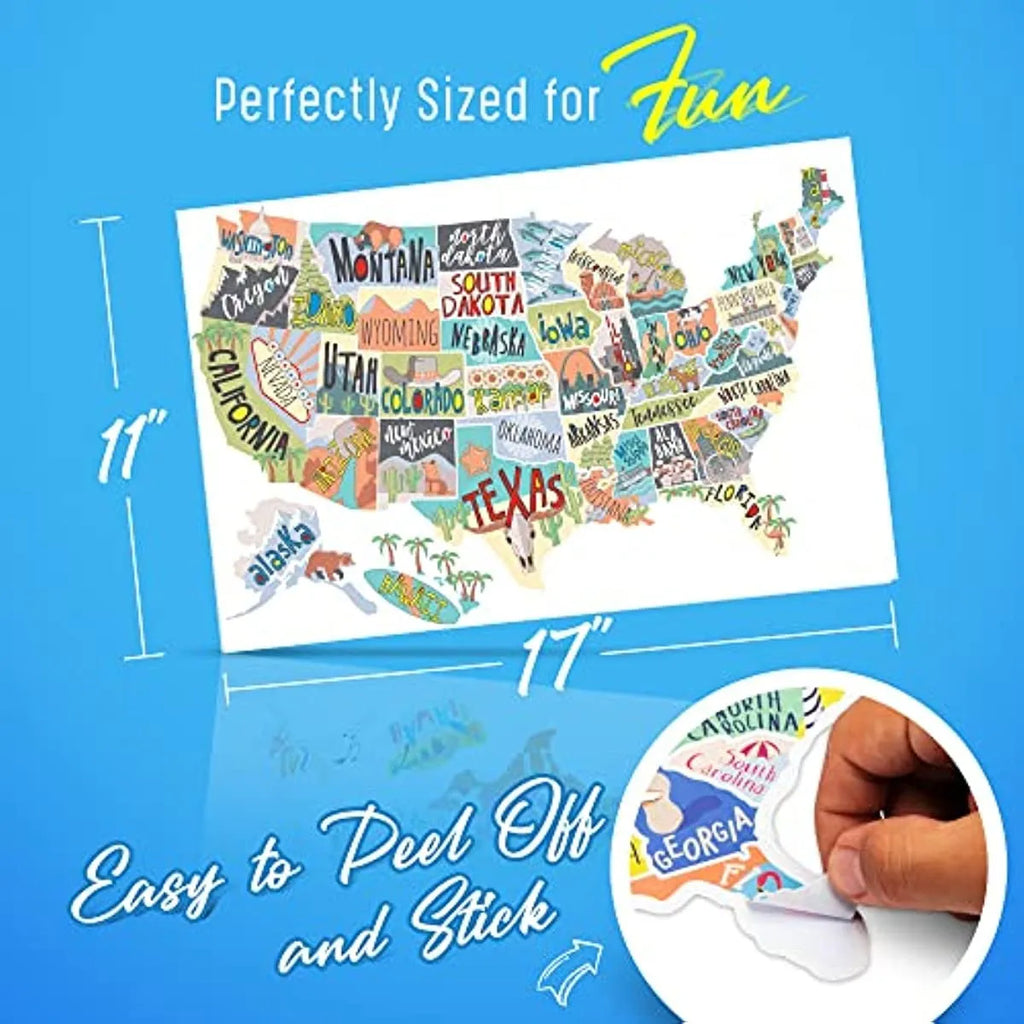Travel-themed car body sticker set with map design, letters, and numbers for vehicle customisation
