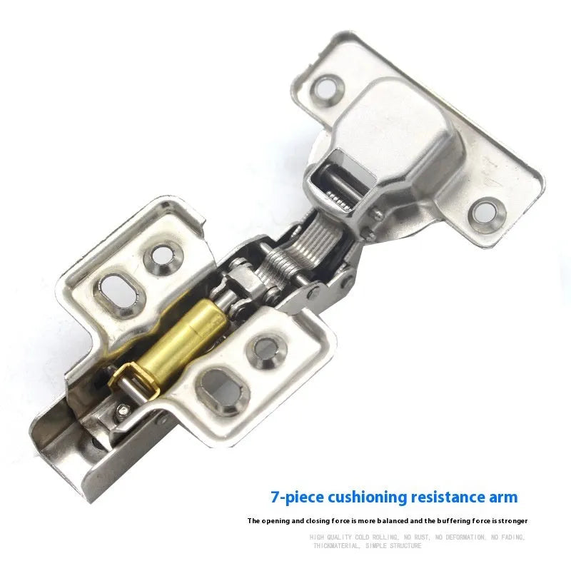 Thickened cold rolled steel hydraulic hinge with nickel plating in straight, middle, and big bend styles.