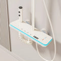 Aluminium digital display shower head set in white or grey finish with temperature readout.