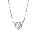 Silver women's necklace with heart-shaped pendant on copper chain