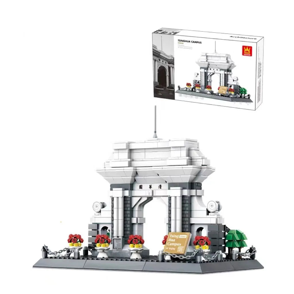 Wange ABS plastic small particle building blocks set with international architecture models